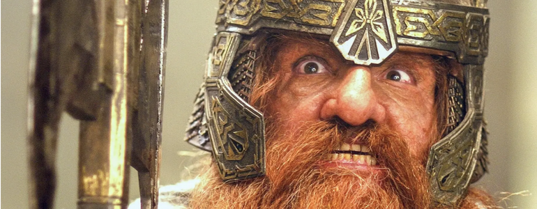 Film still from Lord of the Rings: Gimli