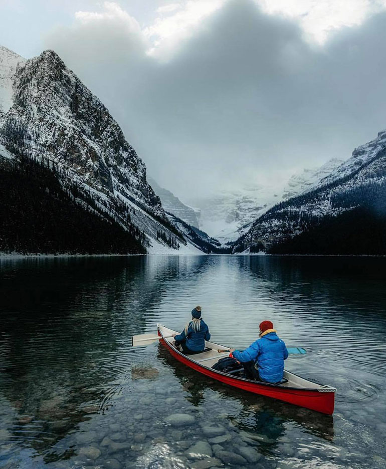 Canoe on Lake Louise Banff