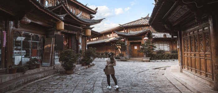 girl in street china