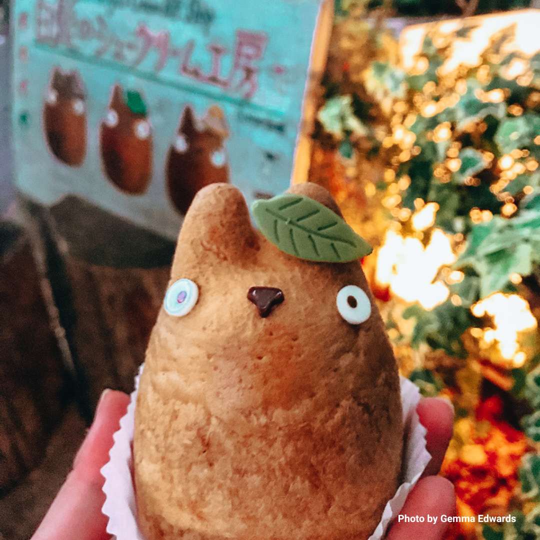 Ghibli inspired Totoro shaped Shuukuriimu Cream Puff in Tokyo, Japan!