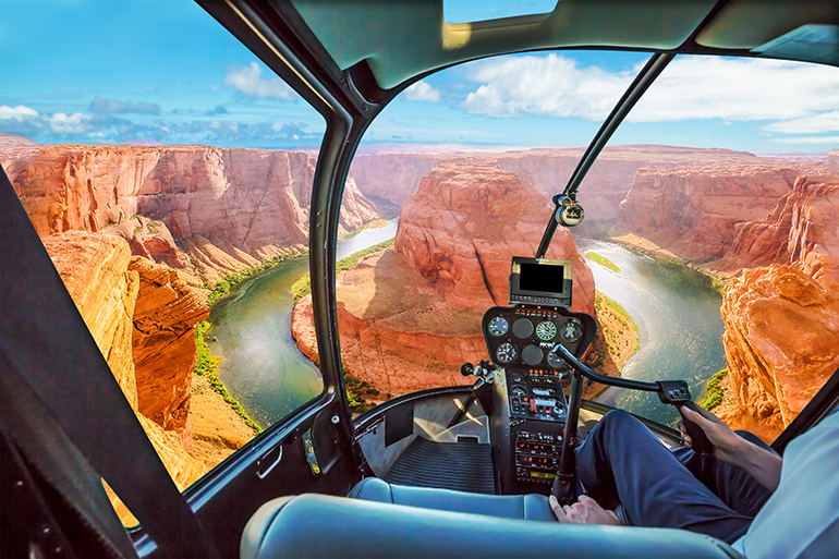 helicopter over grand canyon