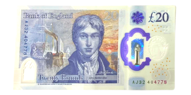 New 20 pound GBP polymer banknote
