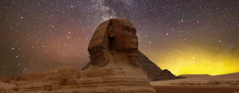 Stargazing at the Pyramids of Giza, Egypt. 