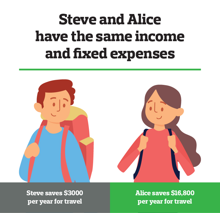 Steve and Alice travel budget